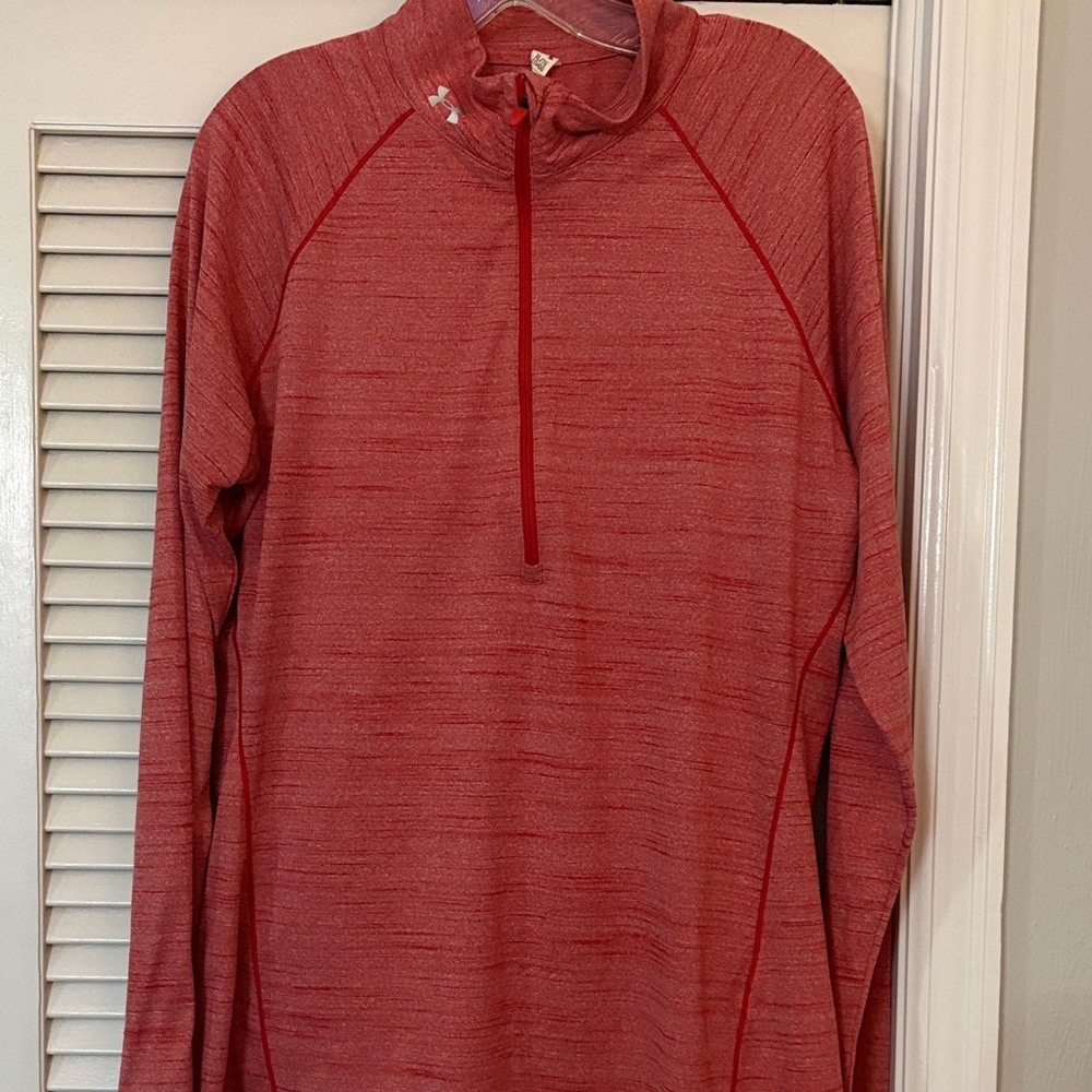 Under Armour Red Heather Quarter-Zip Pullover Jacket